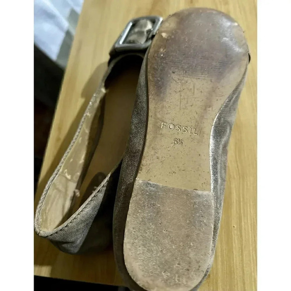 Fossil Womens Leather Signature Flat Metallic Comfort Loafer Slip on shoes 6.5 - Picture 6 of 6